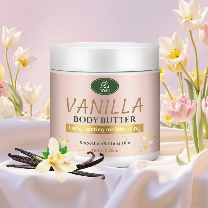 Vanilla Body Butter with Coconut & Shea Oil - Deep Hydration Moisturizer