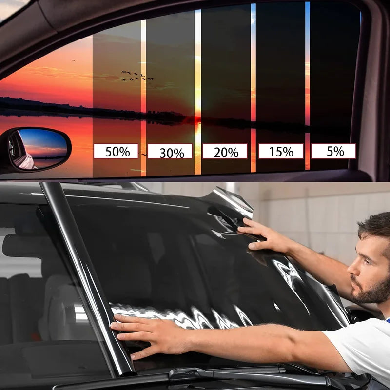 Car Window Tint Film Privacy Sun Shade UV Heat Rejection Blackout Film