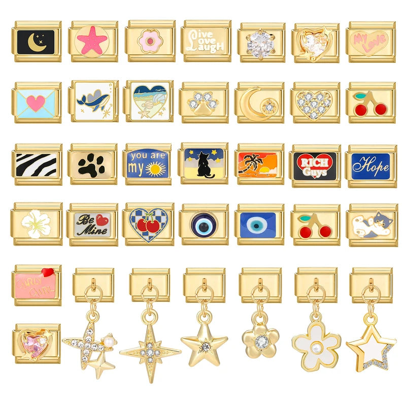 Butterfly Star Bow Charms for Jewelry Making - Stainless Steel DIY Bracelet Accessories