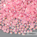 3-4mm AB Jelly Resin Nail Rhinestones Round Flatback Glitter Stones Nail Art Decoration