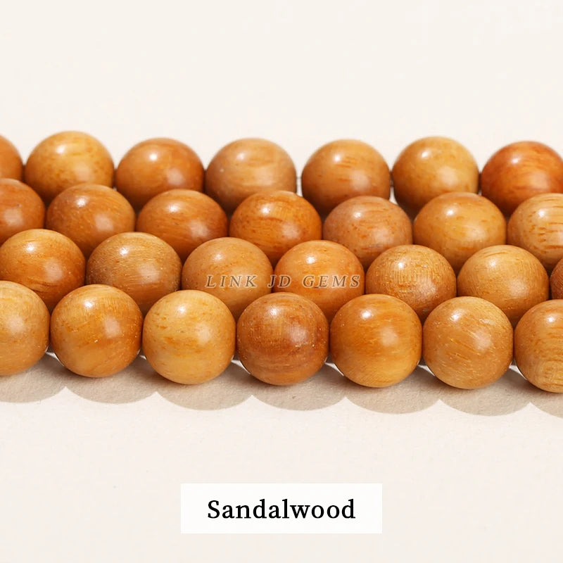 Natural Wood Bead Jewelry Making Supplies - Round Sandalwood Beads 6-10mm