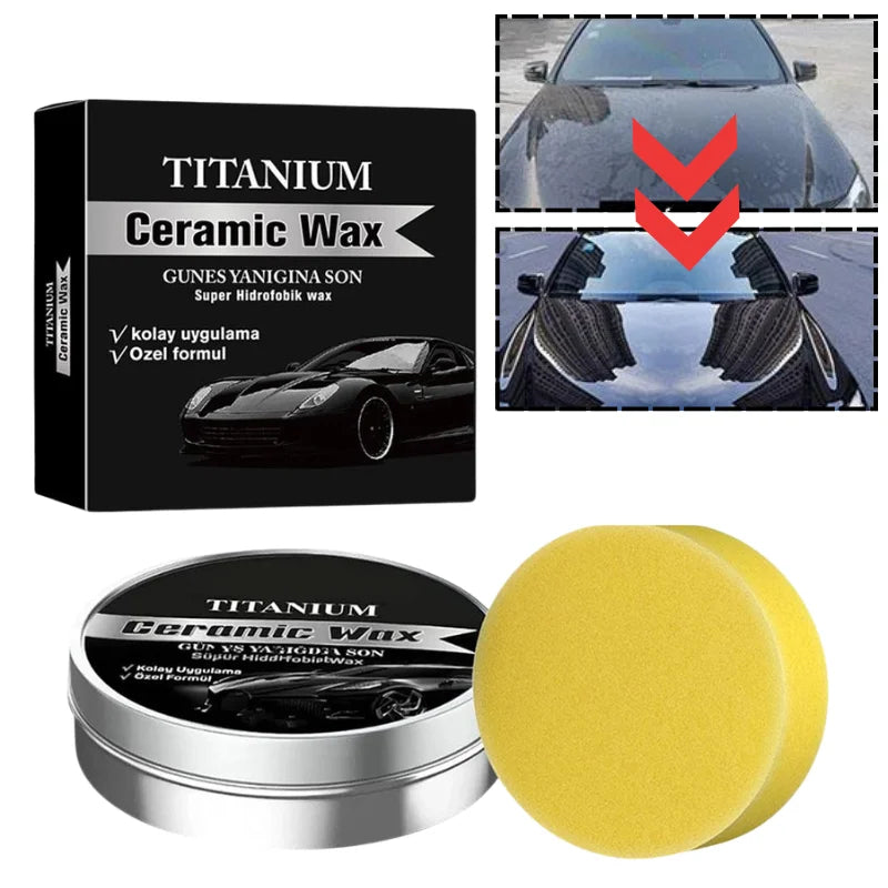 Ceramic Car Wax Sealant Kit - Waterproof Scratch-Resistant Coating with Applicator Sponge