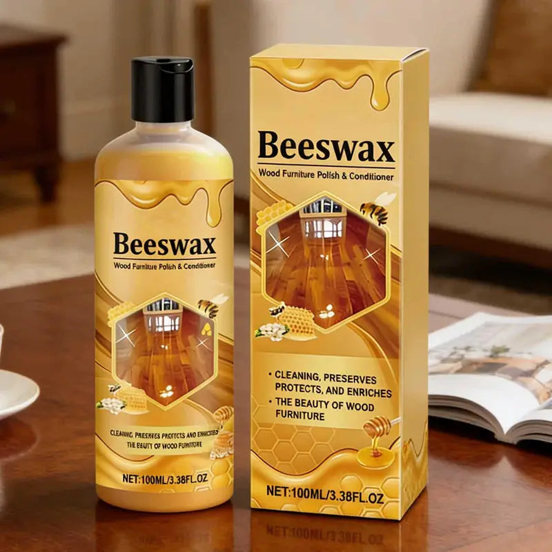 Wood Finish Wax Paste - 100ml Long-Lasting Shine & Dust Remover for Furniture Cabinets
