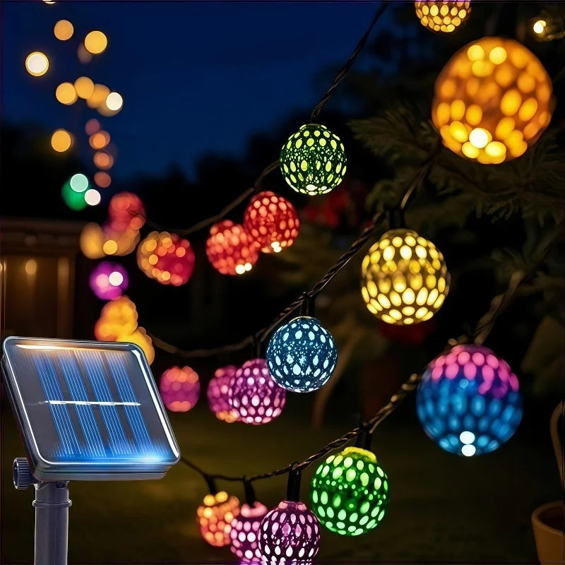 Moroccan Style Solar String Lights Waterproof Outdoor Garden & Party Decor