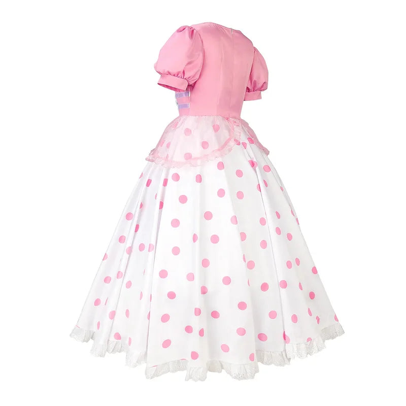 Anime Bo Peep Cosplay Costume Dress with Hat for Women and Girls