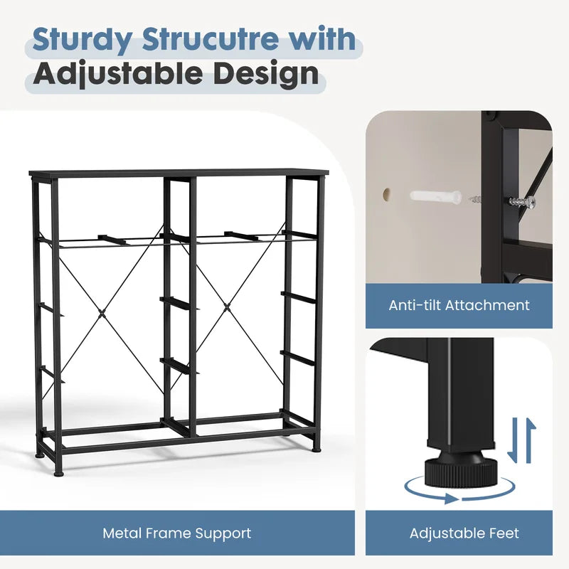 Tall Fabric Drawer Cabinet Storage Organizer with Steel Frame - Living Room Furniture