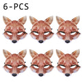 Half Face Halloween Animal Masks Set - Fox & Wolf Costume Masks, Multiple Colors