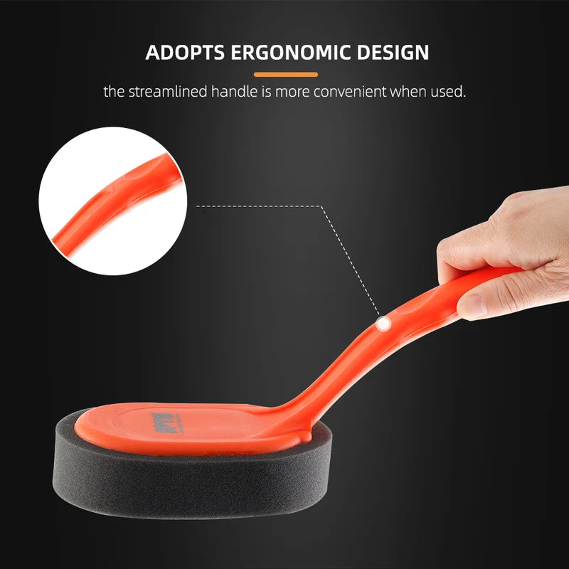 Car Wheel and Tire Waxing Applicator Brush - Polishing Sponge with Handle