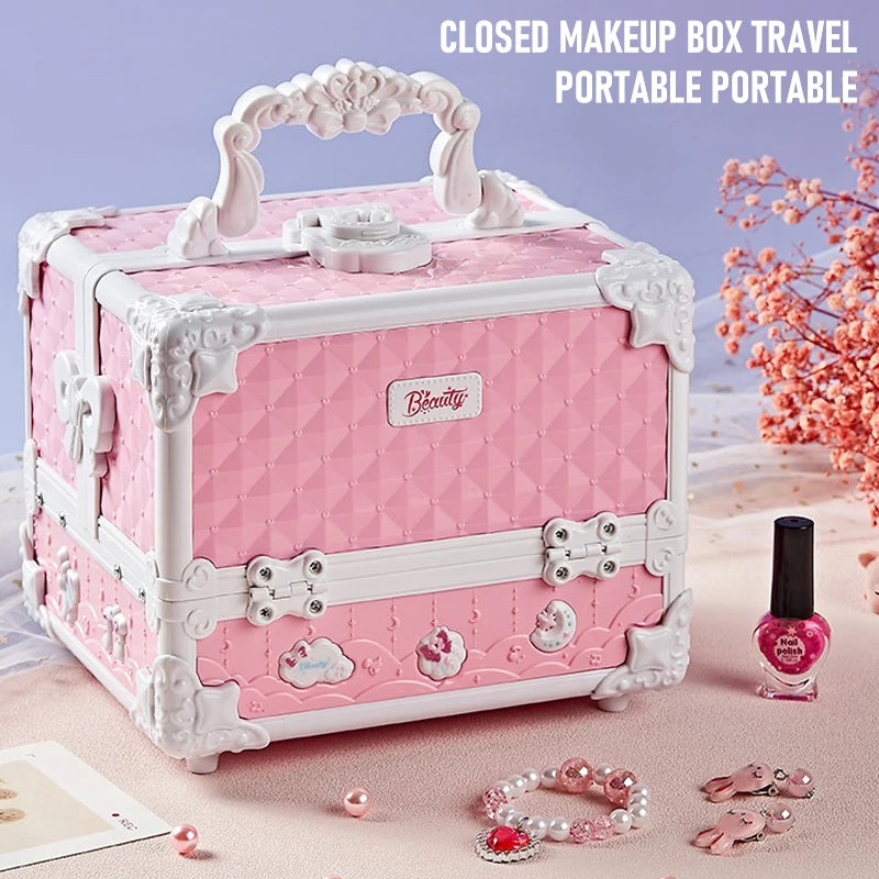 Kids Makeup Kit for Little Girls 49 Pcs Washable Makeup Set with Case - Birthday Gift