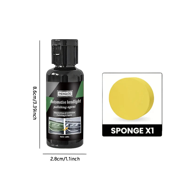 Car Headlight Polishing Wax 30g - Repair Yellowing & Oxidation, Headlamp Cleaner & Renovation Paste