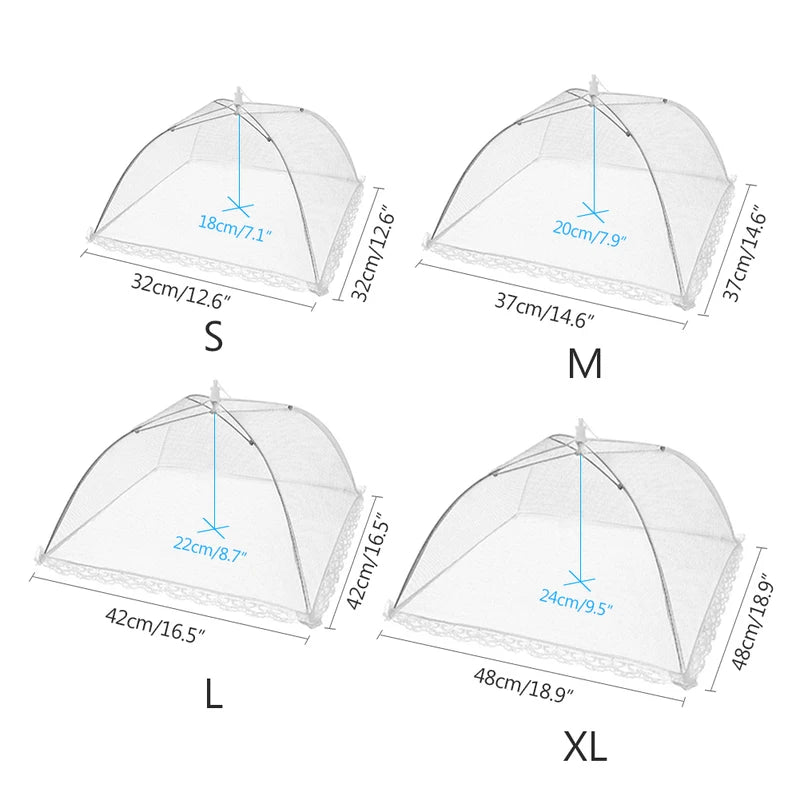 Foldable Mesh Food Cover Tent for Outdoor & Indoor Food Protection - Reusable Mosquito & Fly Barrier