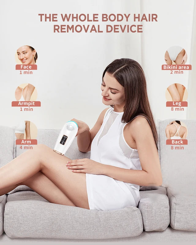 3-in-1 Laser Hair Removal Device for Women with IPL Technology - Painless Bikini Legs Arms