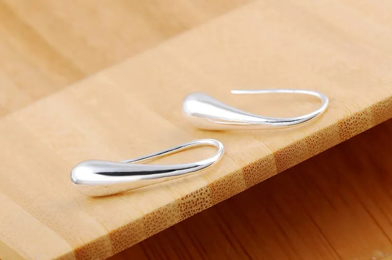 925 Sterling Silver Water Drop Earrings for Women Wedding Jewelry Gift