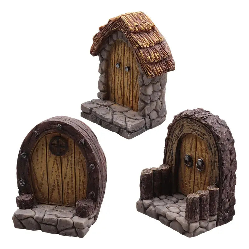 Miniature Garden Fairy Door Resin Lawn Ornament for Micro Landscape & Home Decor