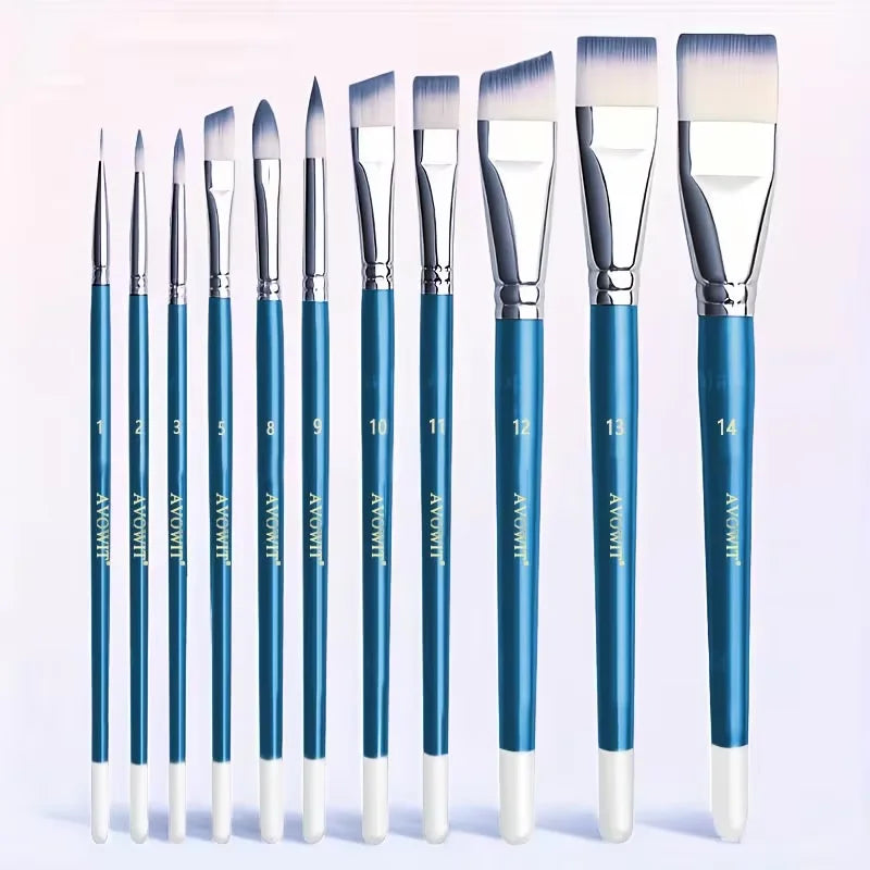 Professional Painting Brush Set - Wide Delicate Makeup & Art Brushes, 7-11 Pieces