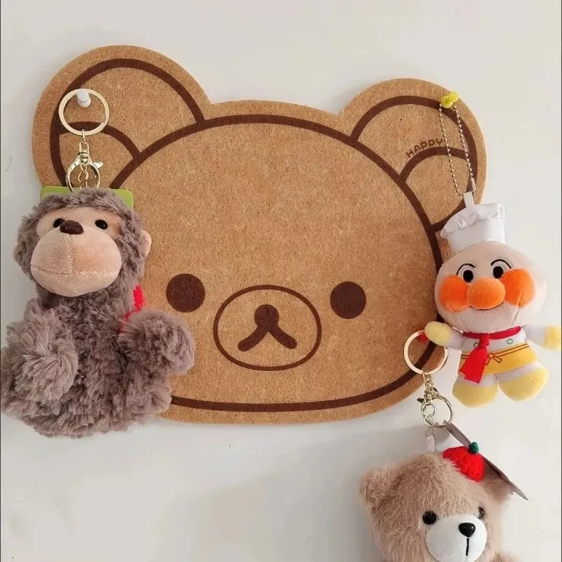 Children's Room Felt Wall Decor Panel with Bear Design - 30x24cm
