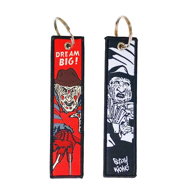 Halloween Horror Movie Embroidery Key Holder for Motorcycles & Car Keys
