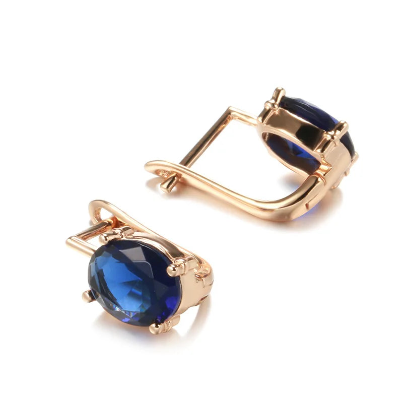 14K Gold Sapphire and Peridot Earrings for Women - Wedding Engagement Jewelry