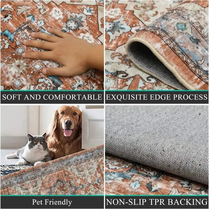 Luxury Living Room Rug with Plush Carpet for Bedroom & Sofa Decor