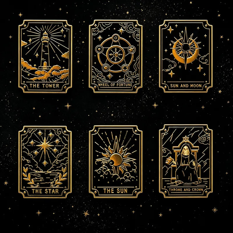 Tarot Constellation Metal Brooch Decorative Badge for Backpack & Clothing