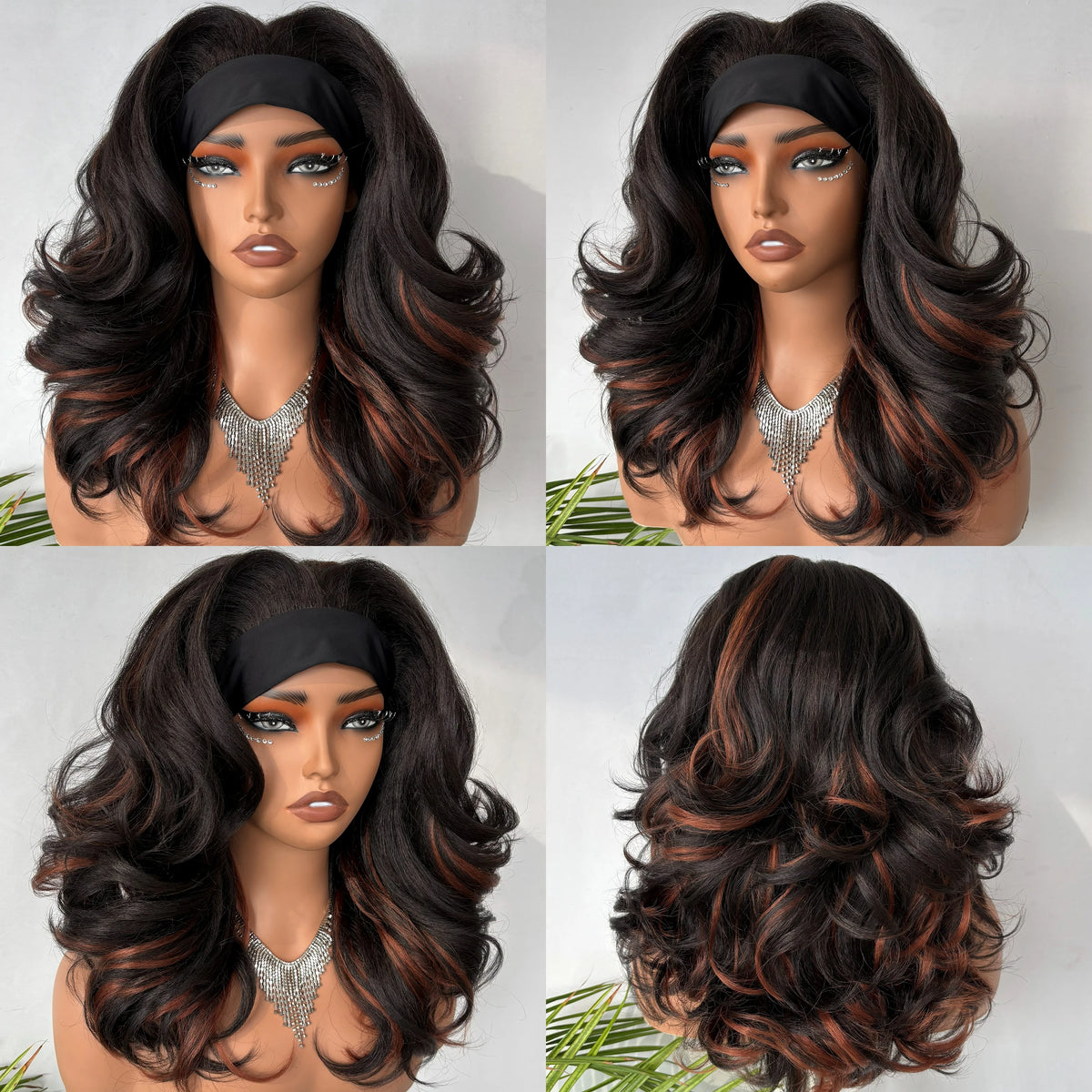 Synthetic Short Body Wave Wig 18 Inch Curly Yaki Hair for Women - Black & Color Variants