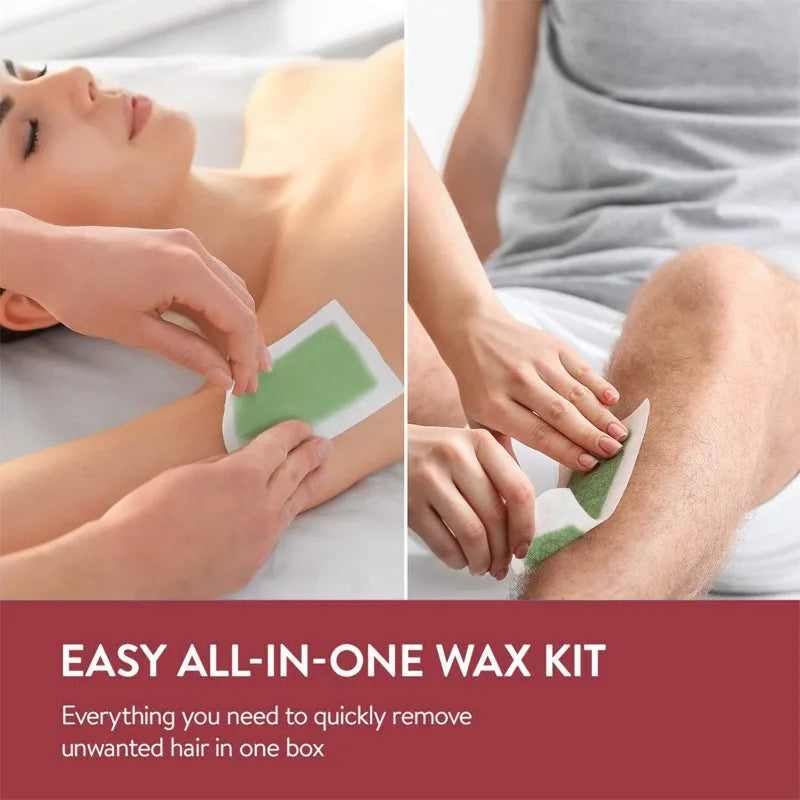 Painless Hair Removal Strips Kit for Face, Eyebrows, Arms & Legs - Quick & Gentle