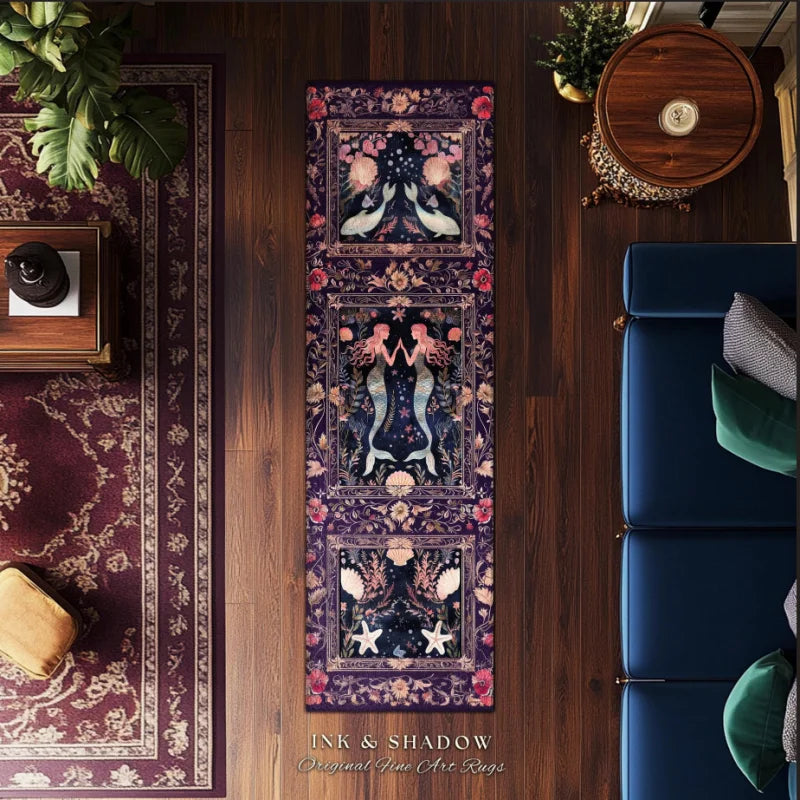 Medieval Style Anti-Slip Floor Runner Carpet for Living Room & Kitchen