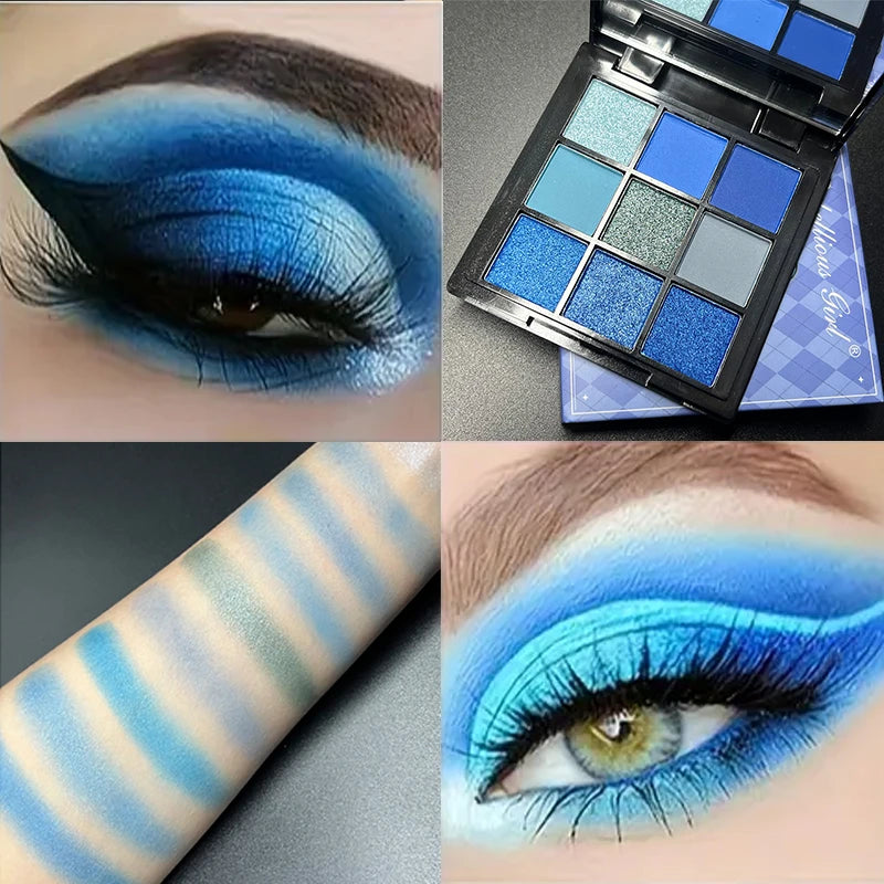 9-Color Matte Glitter Eyeshadow Palette - Waterproof Natural Finish for Festival & Party Makeup