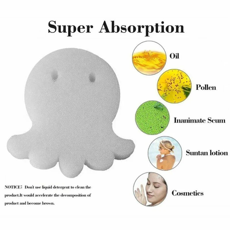 Pool Filter Sponges Octopus Shape Oil Absorbing Cleaning Tool 6 Pack