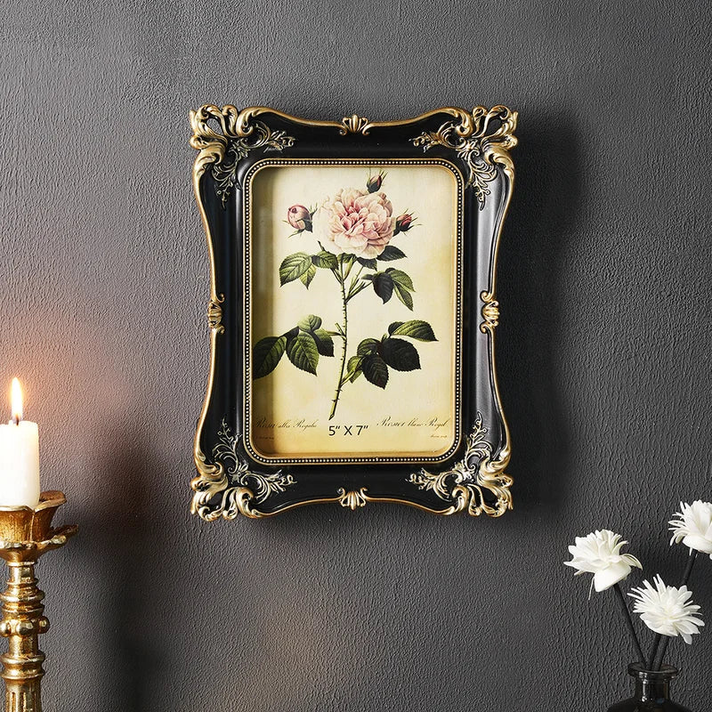 European Retro Black Pattern Resin Home Decor for Living Room & Bedroom