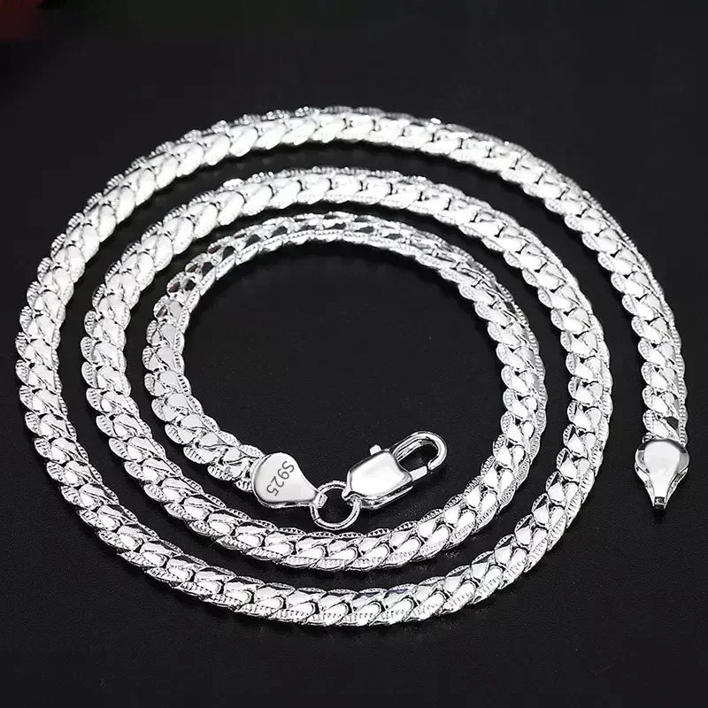 Sterling Silver Gold-Plated Chain Necklace for Women Men 8-24 Inch 5MM