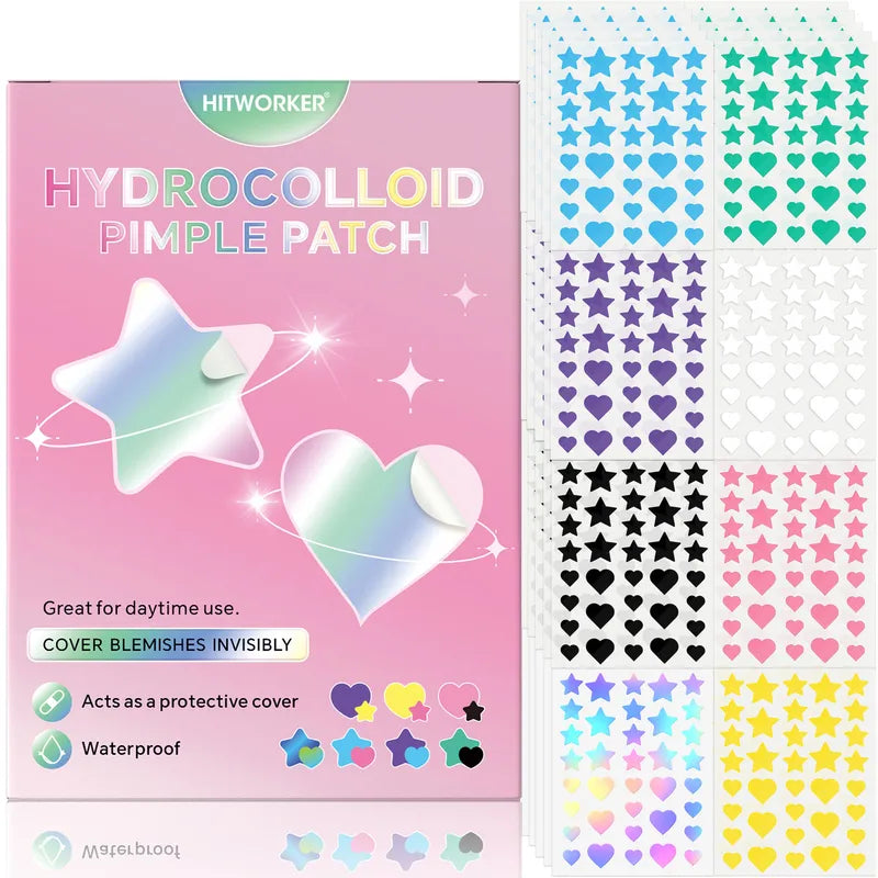 Hydrocolloid Acne Patch Set for Clear Skin - Waterproof & Invisible, Suitable for All Skin Types