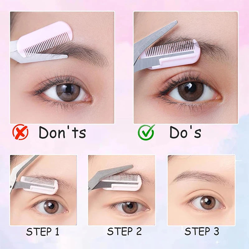 Eyebrow Trimmer Scissors with Comb - Facial Hair Grooming & Shaping Tool