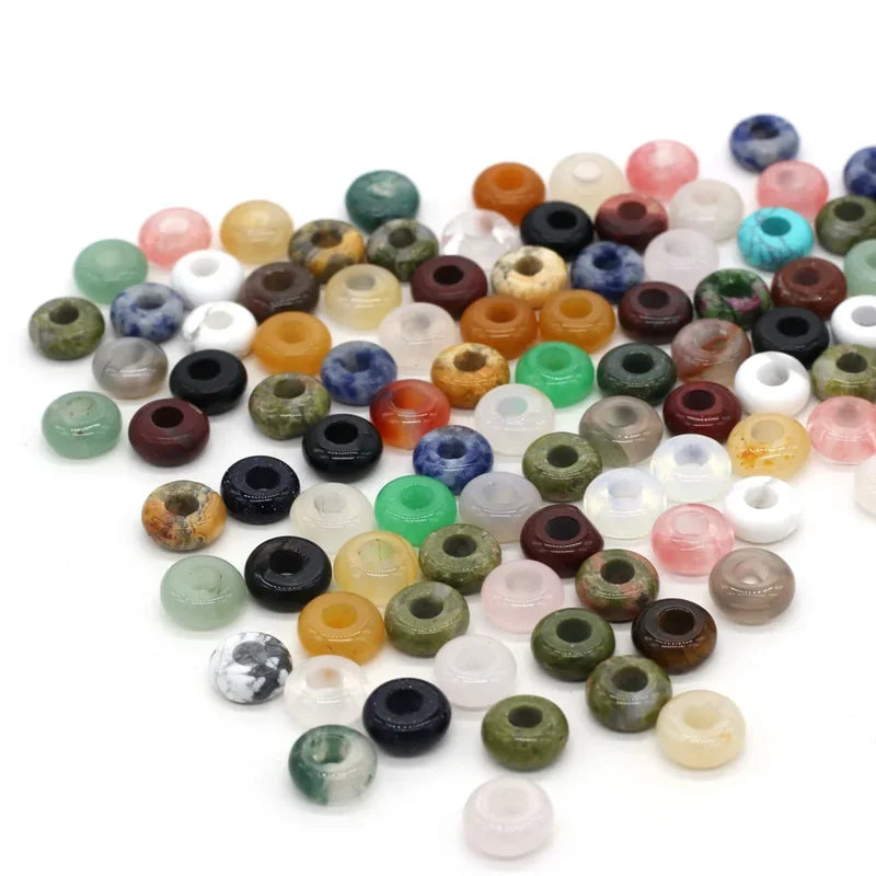 Natural Stone Beads Abacus Shape Loose Beads for Jewelry Making - 10 pcs