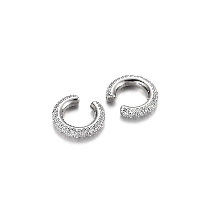 Cartilage Clip Earrings for Women Geometric Zirconia No Piercing Jewelry Gold Silver