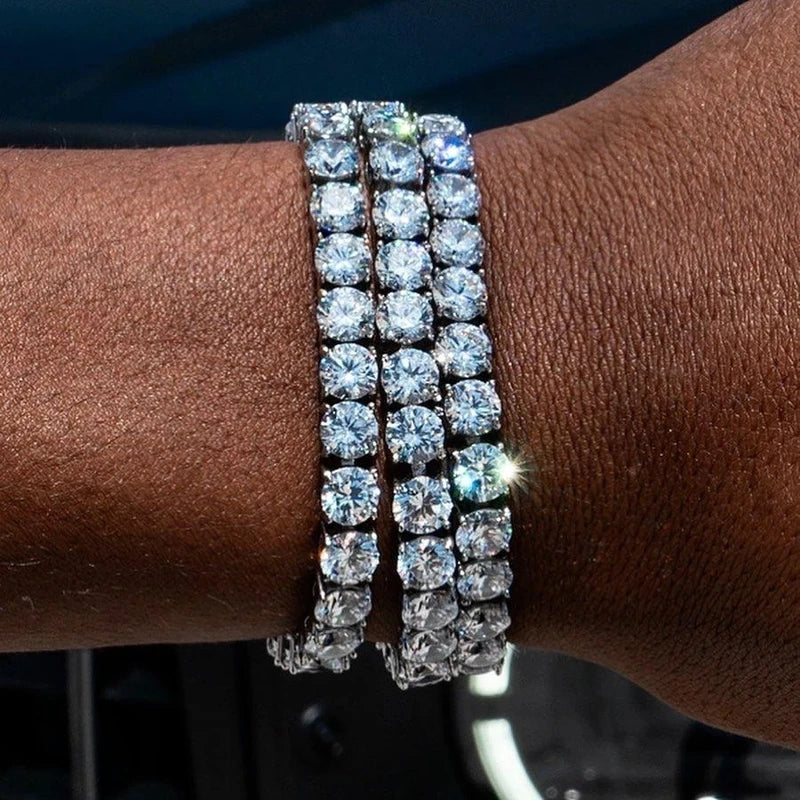Men's Iced Out Cubic Zirconia Tennis Bracelet - Streetwear Jewelry