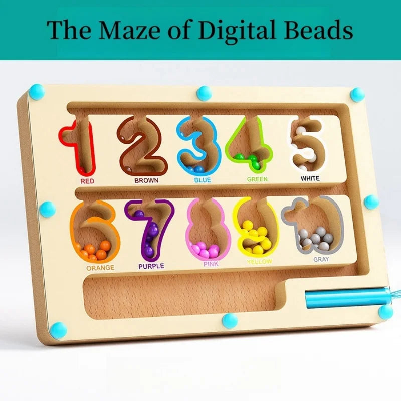 Magnetic Maze Puzzle Toy with Digital Beads for Attention & Brain Training