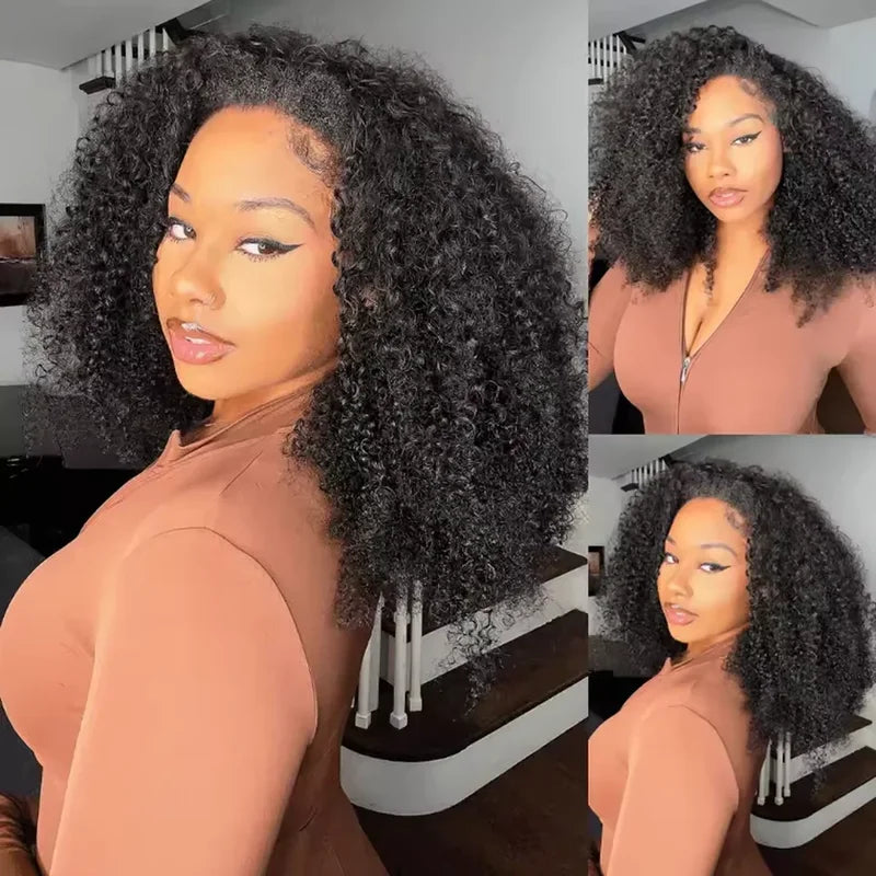 3-in-1 Human Hair Wigs for Women - Curly, Glueless, Flip Over, Seamless, Multiple Lengths & Colors