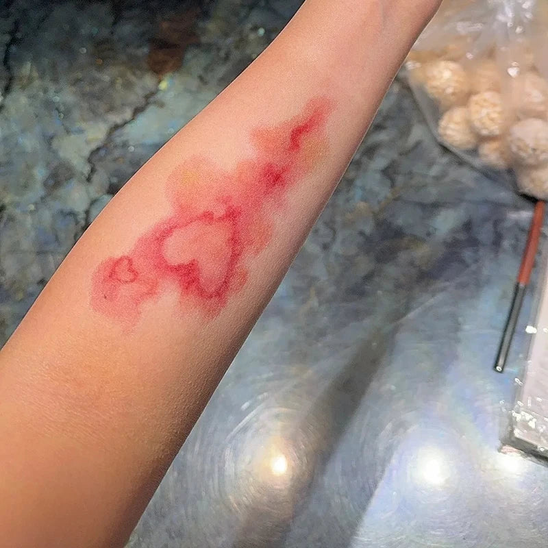 Heart Bruise Fake Tattoo for Women and Men Waterproof Arm Art Scar Blood Stasis Temporary Tattoo Set