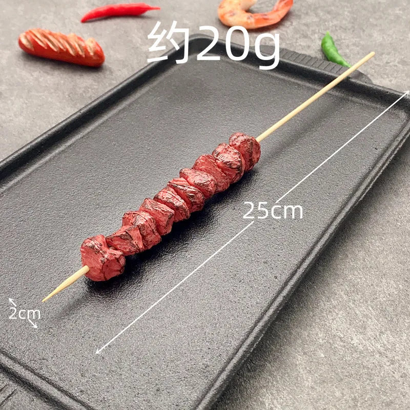 Fake Food BBQ Skewers Set for Photography & Decor - Kids Kitchen Toy