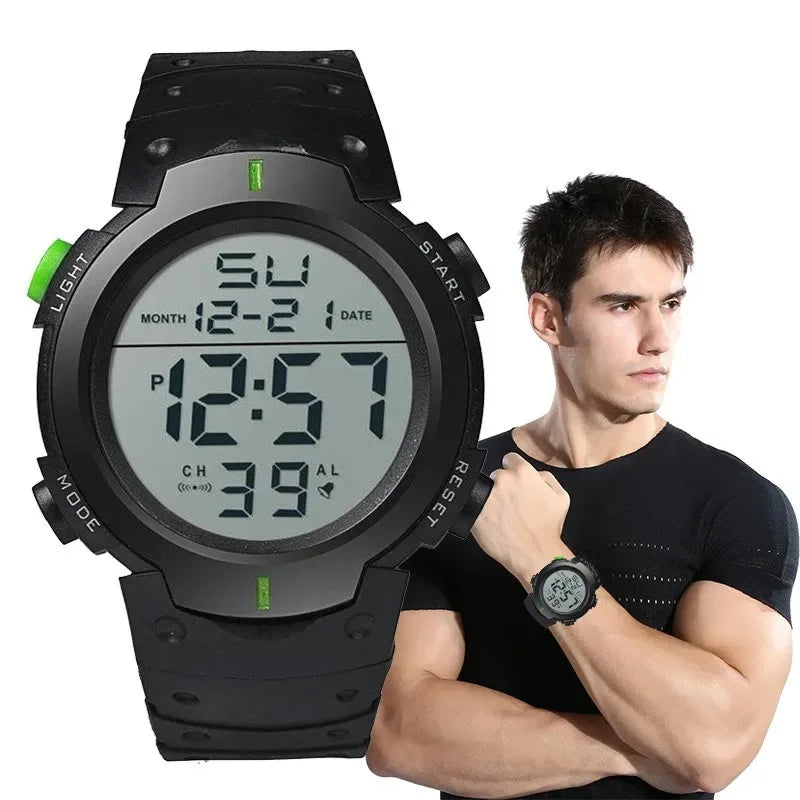 Men's Digital Sport Watch Rubber Fitness Timer Waterproof Electronic Clock