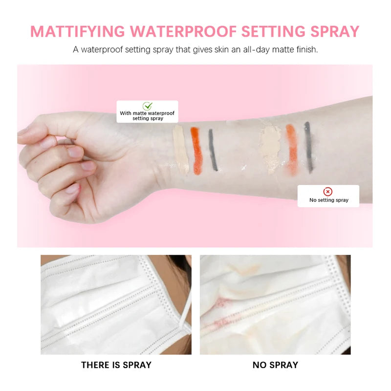 Matte Finishing Waterproof Setting Spray Oil Control Long-Lasting Makeup Fixer