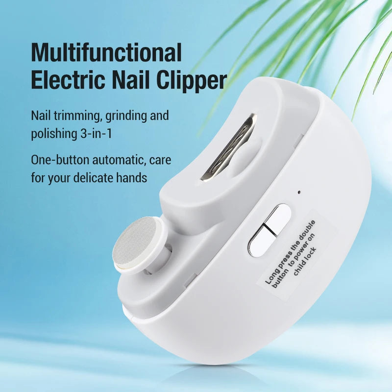 Electric Nail Clippers Manicure Set for Babies & Adults - Anti-Splash, Two-Speed