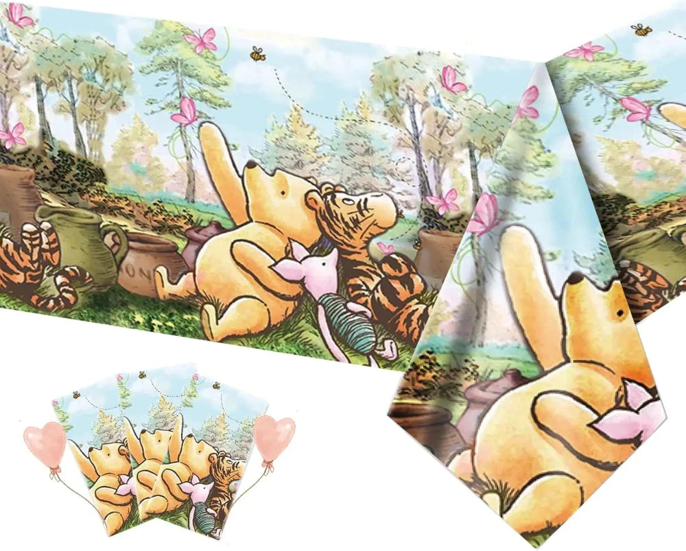Winnie the Pooh Birthday Party Supplies Set – Disposable Plates Cups Napkins Banners for Kids & Baby Showers