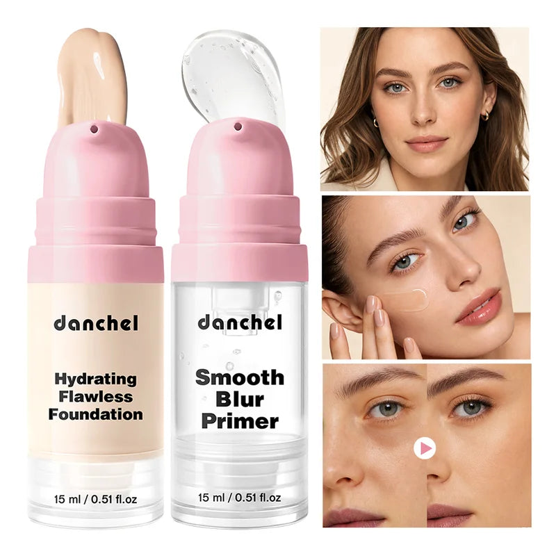 Hydrating Face Primer & Concealer Palette Set - 8-Color Makeup Kit for Women