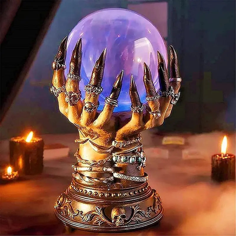 Gothic Skeleton Hand Crystal Ball LED Night Light - Witchcraft Home Decor