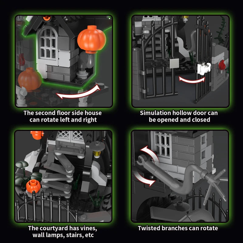 Halloween Castle Building Blocks Set - 598PCS Castle Model for DIY Kids Gift