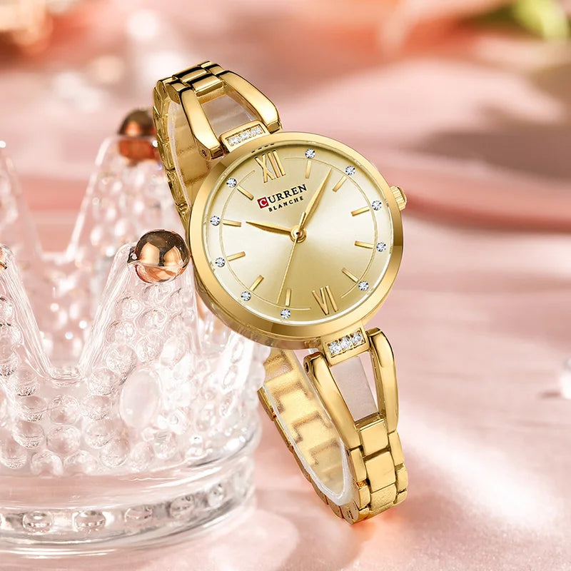 Elegant Women's Quartz Watch Waterproof Stainless Steel Dress Watch for Daily Wear