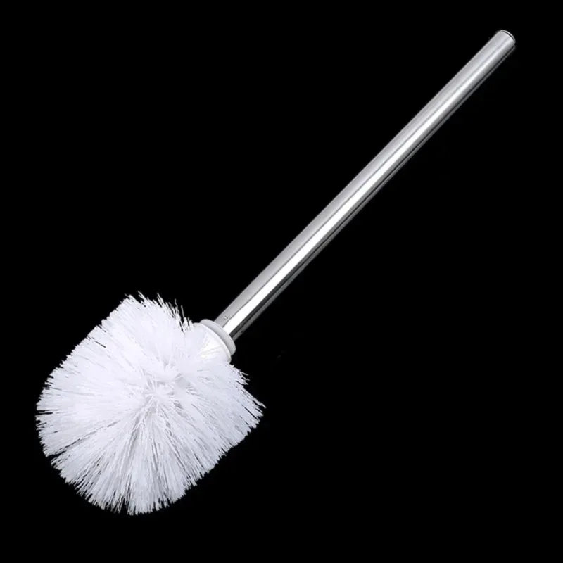 Stainless Steel Handle Toilet Brush Set with Wall-Mounted Storage Rack - Dead Corner Bathroom Cleaner