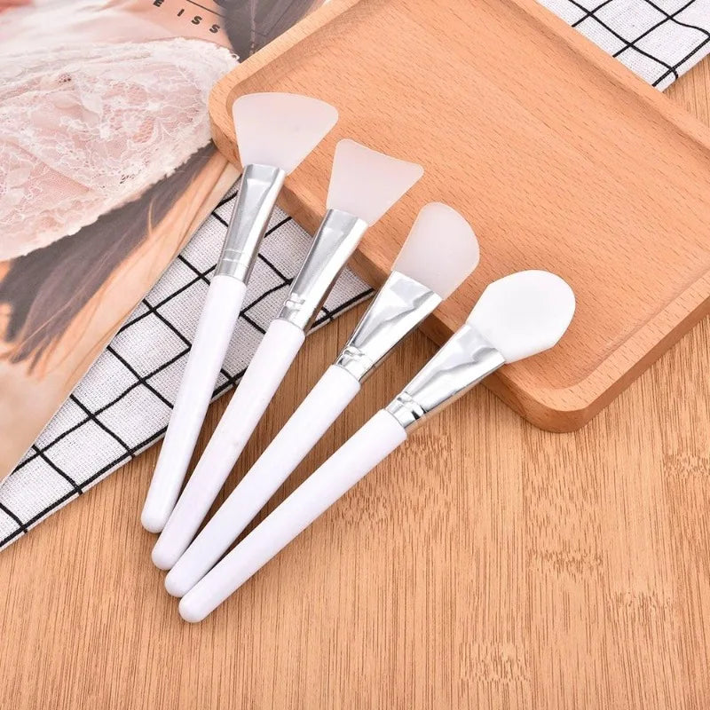 Silicone Facial Mask Brush Set - 4 Pcs Professional Makeup & Skincare Tools
